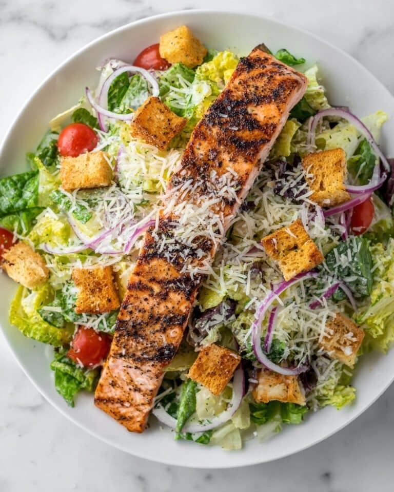 Grilled Blackened Salmon Caesar Salad Recipe