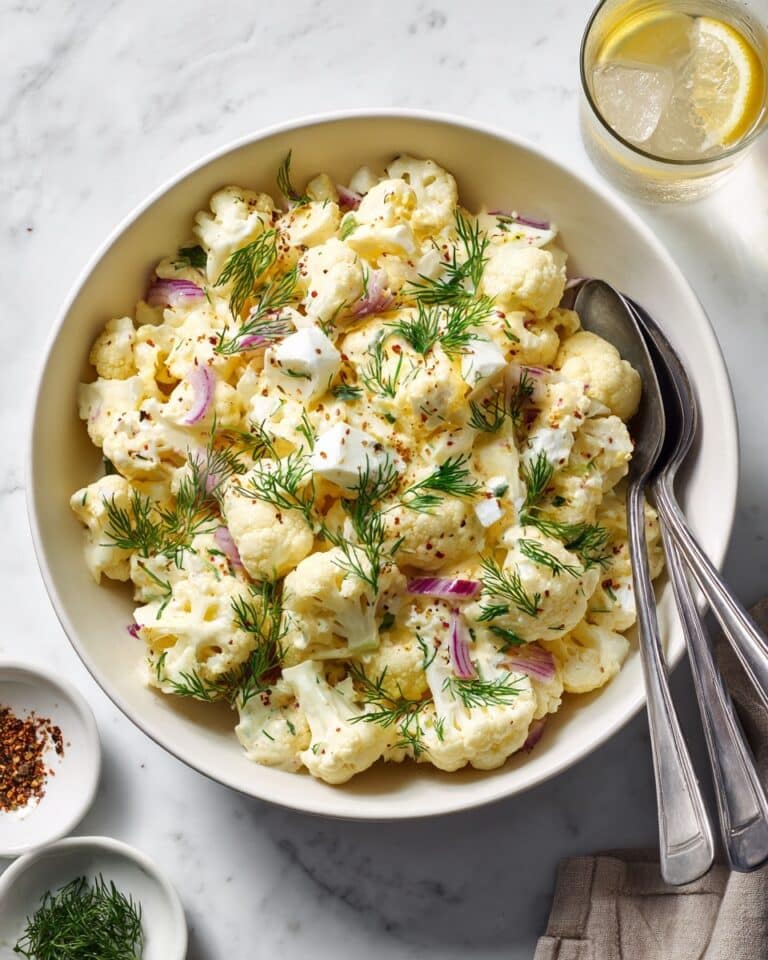 Keto Potato Salad with Cauliflower, Eggs, and Fresh Dill Recipe
