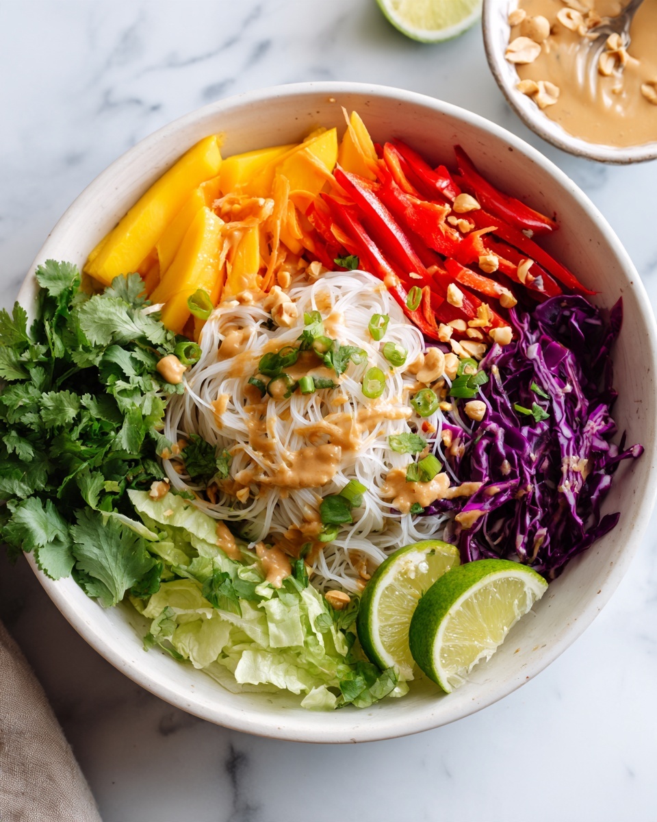Thai Noodle Salad with Mango and Spicy Peanut Dressing Recipe