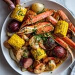 Southern Seafood Boil: A Cajun Feast with Shrimp, Crab Legs, Sausage, and Corn Recipe