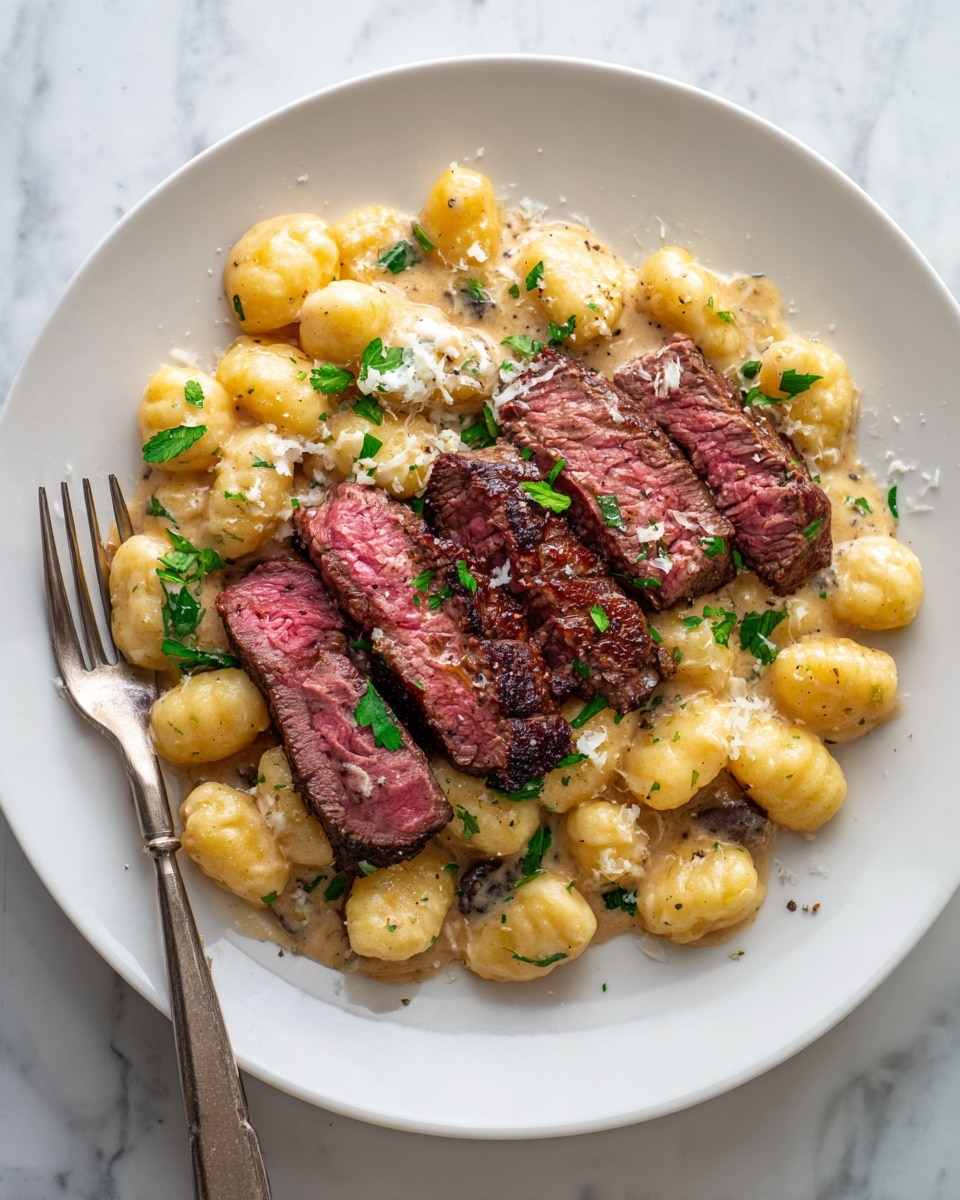 Steak and Gnocchi Alfredo Recipe