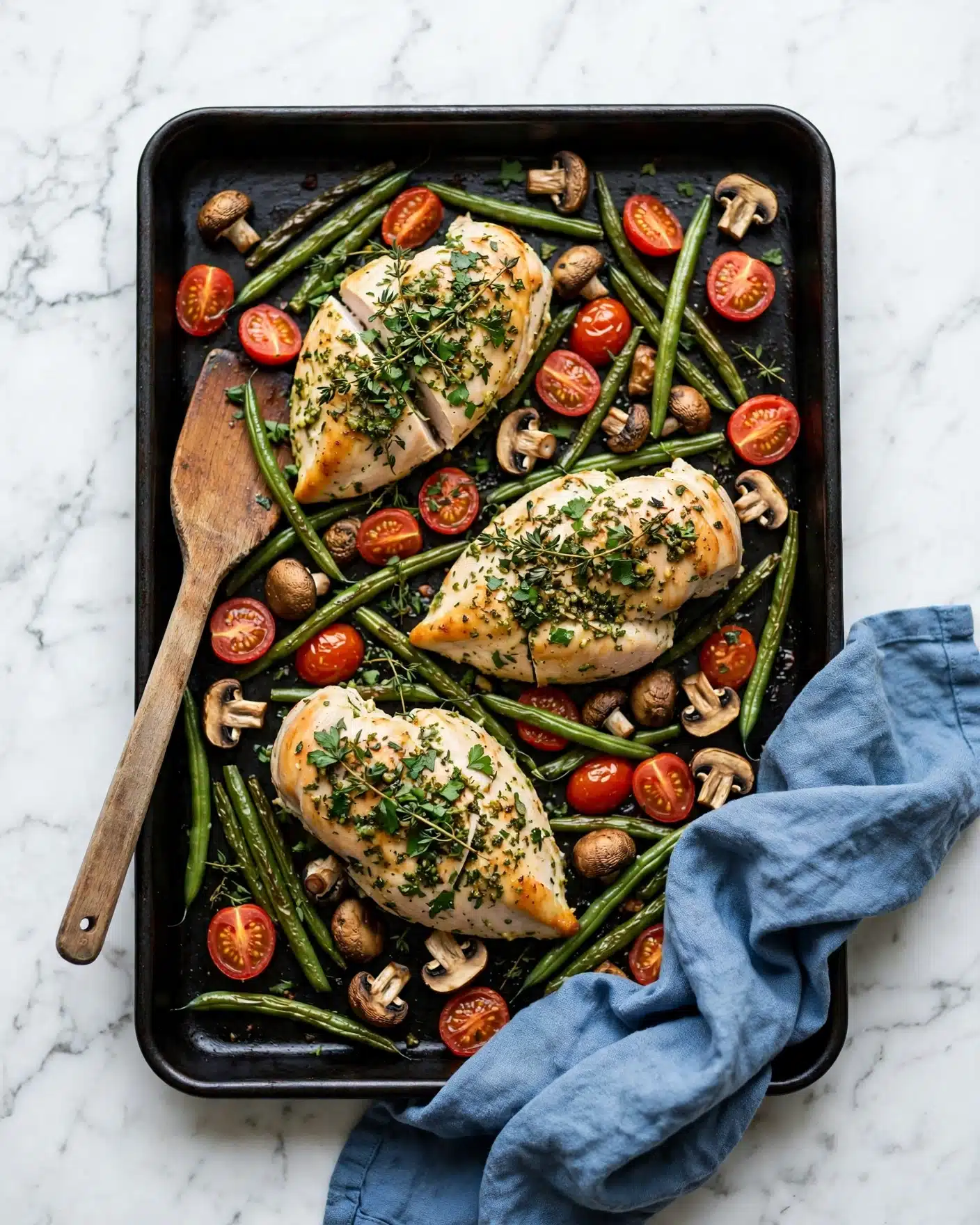 Sheet Pan Parmesan Chicken Breast and Veggies Recipe